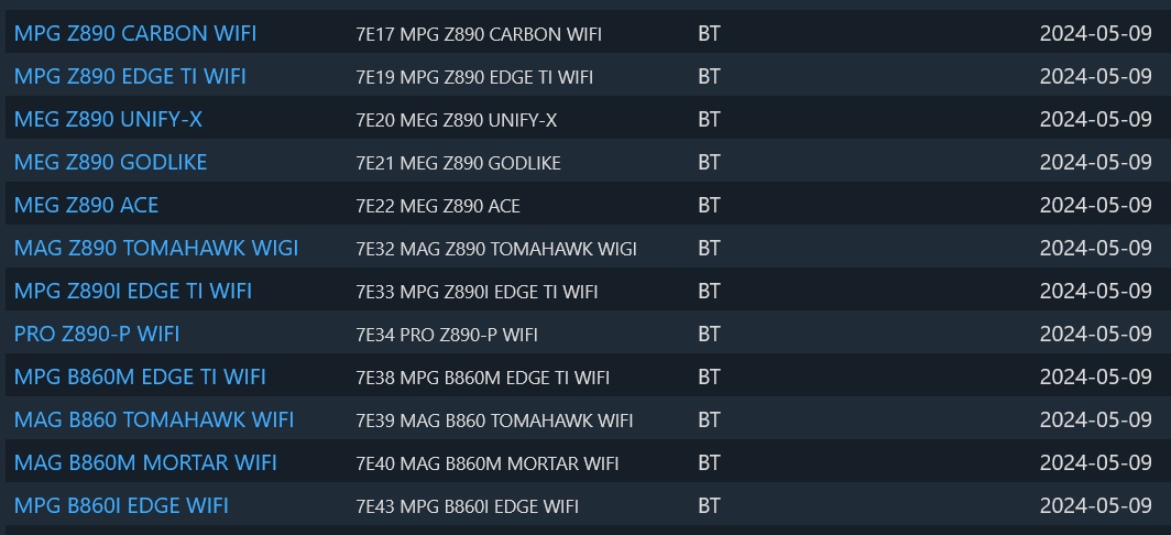 MSI is now ready for the new Intel Arrow Lake processors