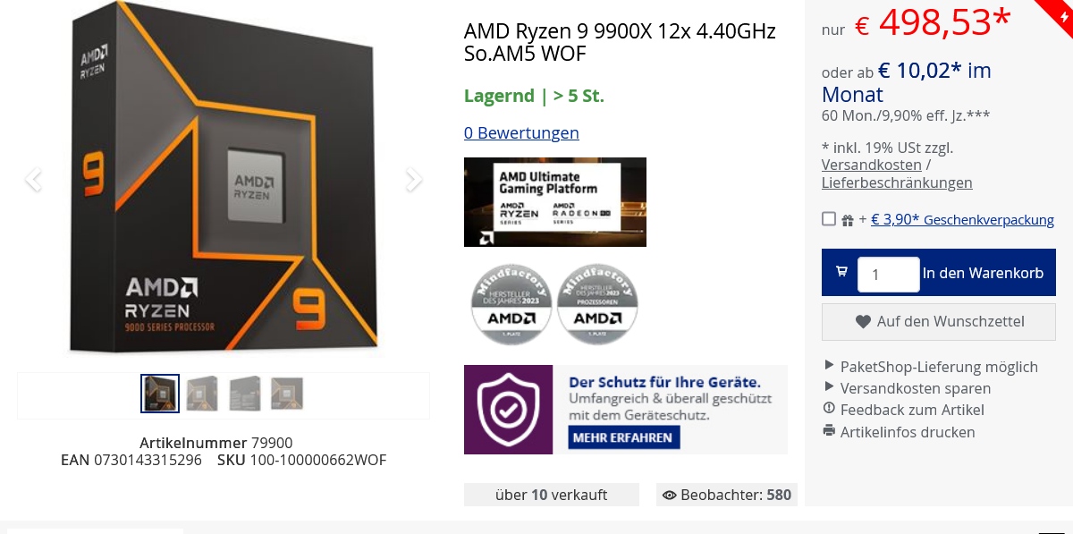 AMD Ryzen 9000 are already selling below their suggested retail prices
