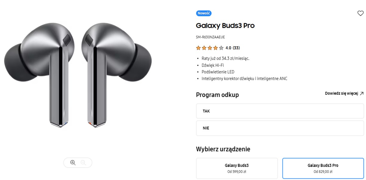 Promotion for Samsung Galaxy Buds3 Pro headphones