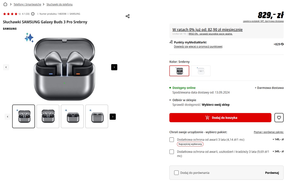 Samsung Galaxy Buds3 Pro on sale at MediaMarkt.pl