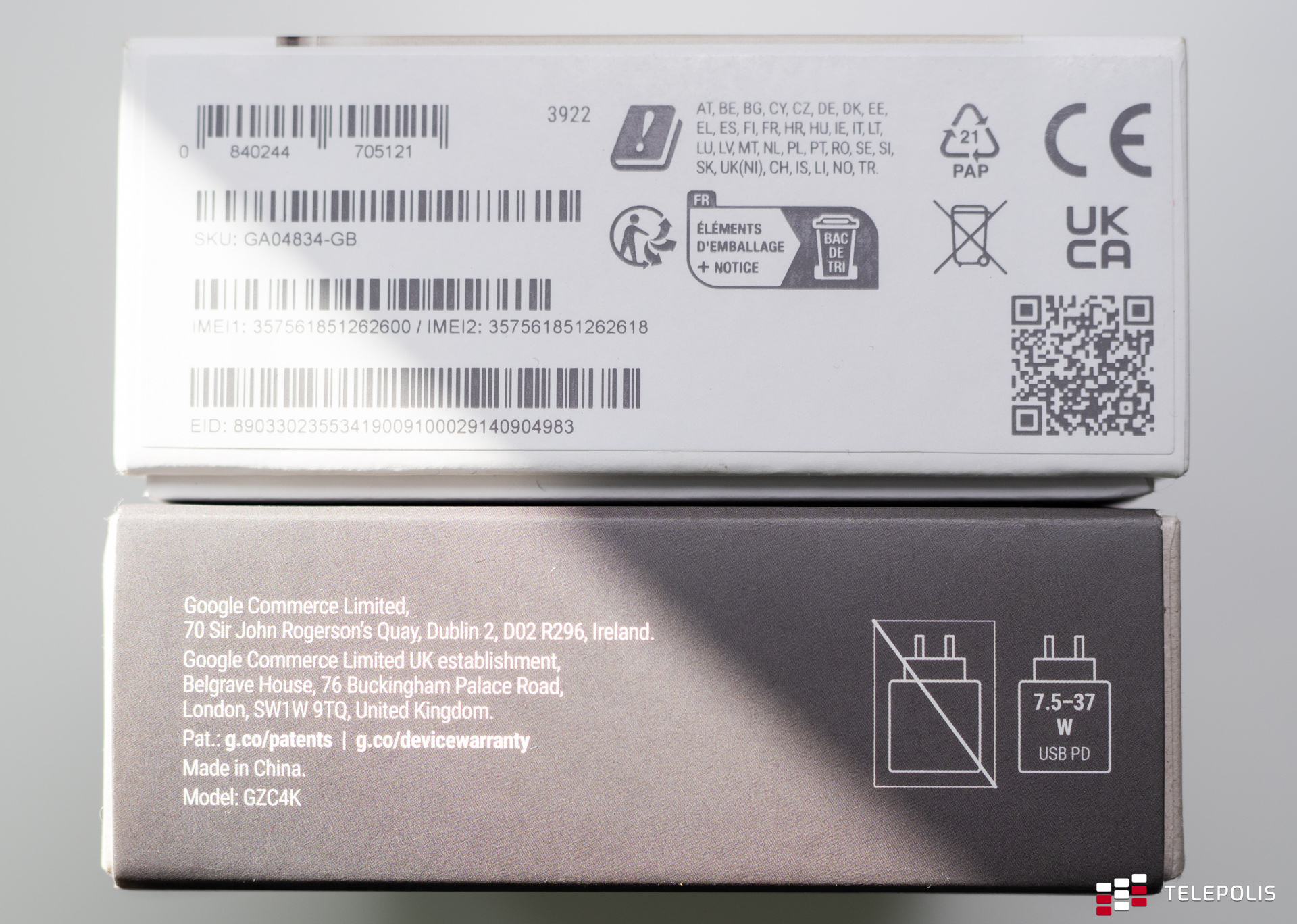 Google Pixel 8 Pro and Google Pixel 9 Pro XL - differences in packaging