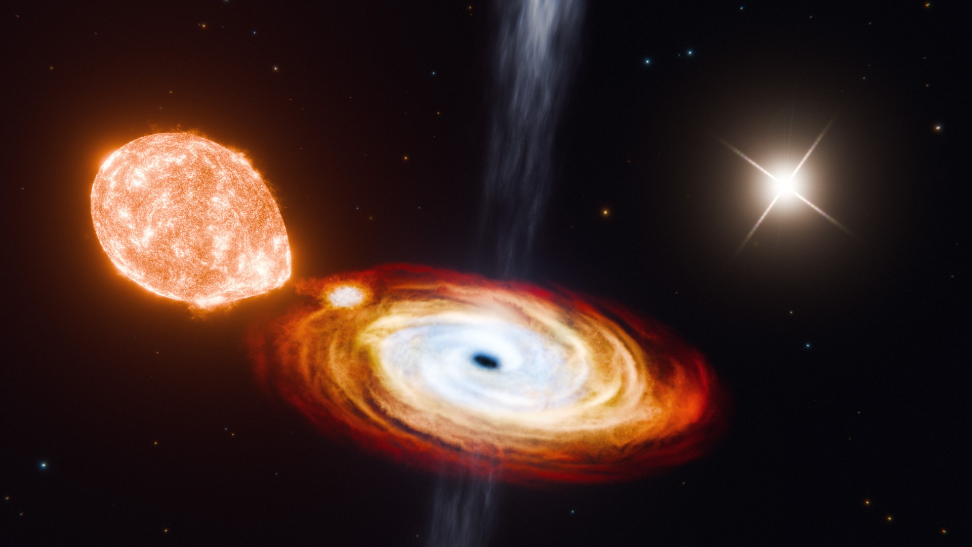 Czarna dziura i dwie gwiazdy