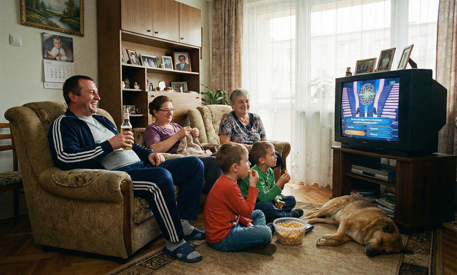 Poles are glued to TV sets. Reason? Offer and... weather