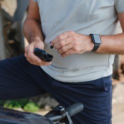 He forgot to take it out of the bag. This confused the bike thief